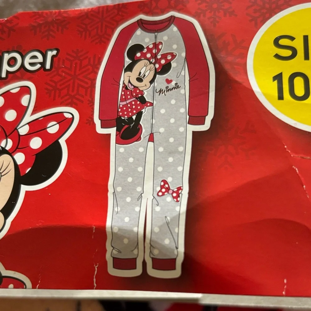 Sleeper fleece Disney Minnie Mouse girls new size 10/12 AME